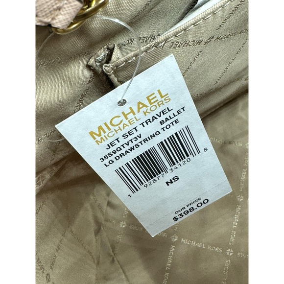 NWT - Michael Kors “MK” - Jet Set Travel - Ballet Lg Drawstring Tote / purse - Picture 7 of 8